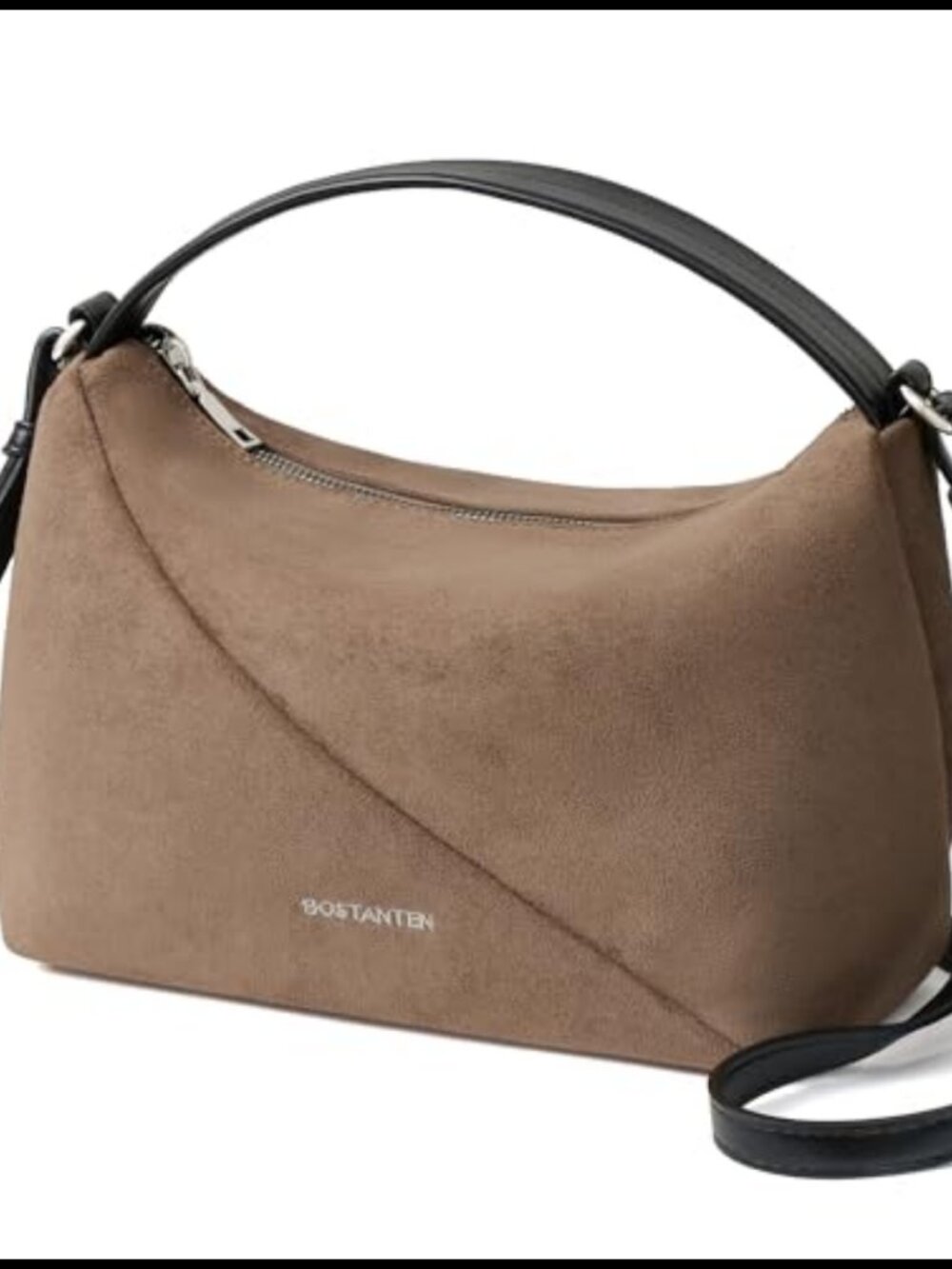 Suede Leather Crossbody Bag Vegan Suede Hobo Purse Adjustable Strap